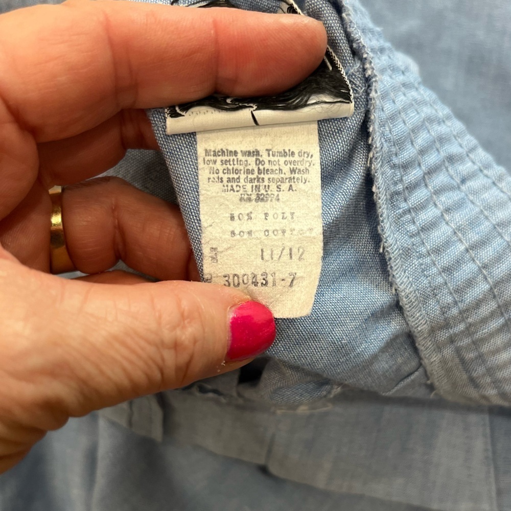 Vintage Chambray 80’s Elastic High Waist Pants - Picture 7 of 8